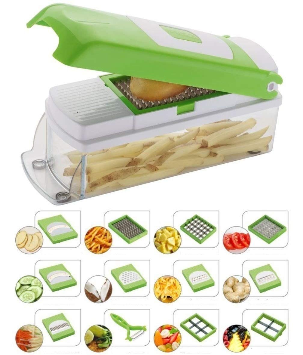 Kitchendesigner Multi-Purpose Vegetable and Fruit Chopper, Fruit Grater, Slicer Dicer, Chipper, Peeler | Hand Chopper, Cutter | Kitchen Accessories